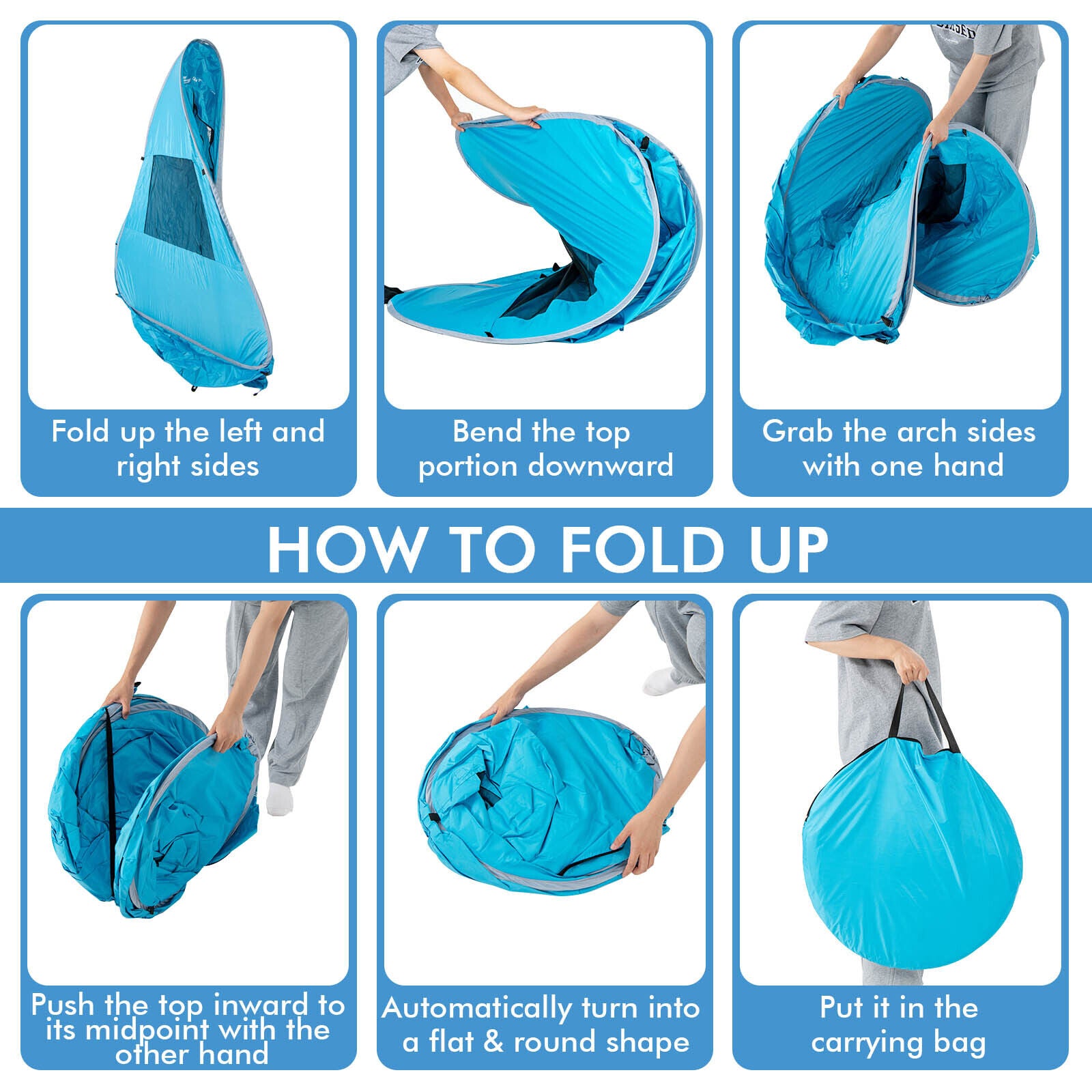 Automatic Pop - up Beach Tent with Carrying Bag - Blue - PhishStones Products