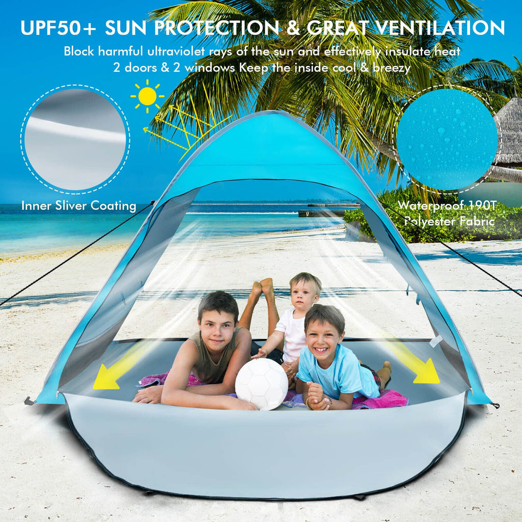 Automatic Pop - up Beach Tent with Carrying Bag - Blue - PhishStones Products
