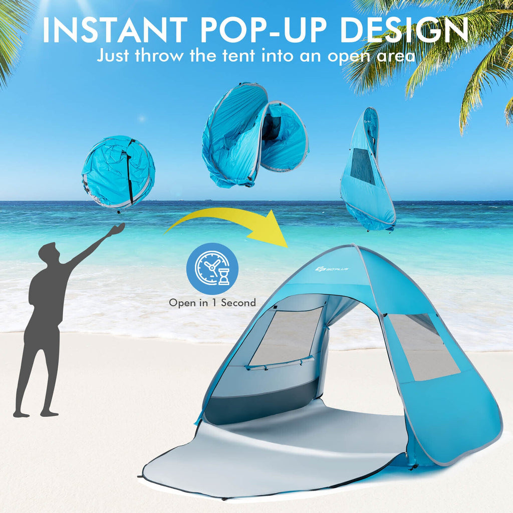 Automatic Pop - up Beach Tent with Carrying Bag - Blue - PhishStones Products