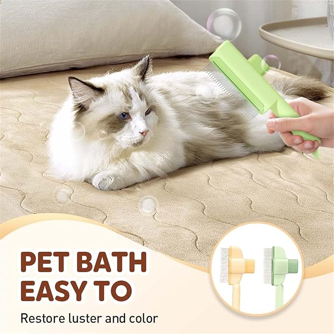 Avatore Zenbrush Cat Comb, Zen Brush for Cats, 2025 Upgraded Cat Brush with Release Button, Flea Comb for Cats, Click Self Cleaning Pet Hair Removal Combs (Yellow*2) - PhishStones Products