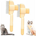 Avatore Zenbrush Cat Comb, Zen Brush for Cats, 2025 Upgraded Cat Brush with Release Button, Flea Comb for Cats, Click Self Cleaning Pet Hair Removal Combs (Yellow*2) - PhishStones Products