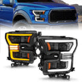 ANZO 15-17 Ford F-150 Black LED Projector Plank Style DRL w/Initiation Light Halogen Models 111604