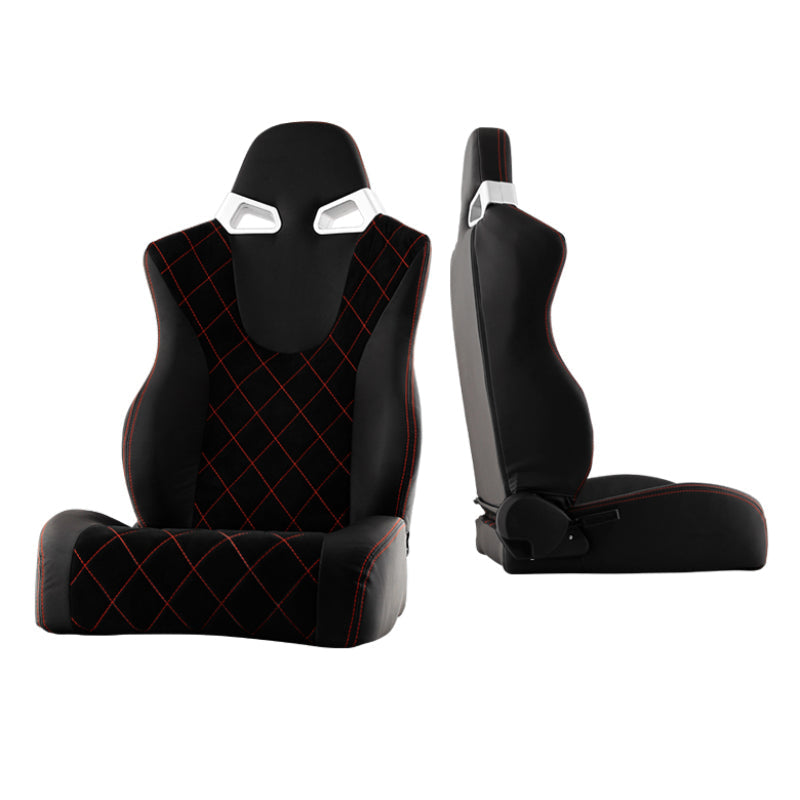 SPYDER Xtune Cg Style Racing Seat Pu (Double Slider) Black/Black Passenger Side RST-CG-03-BKRX-PA 9934001