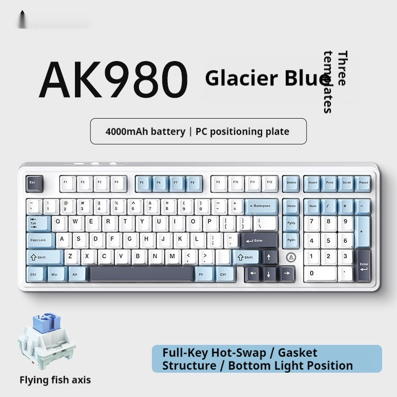 Office Computer Bluetooth Keyboard Game Side Three-mode Wireless