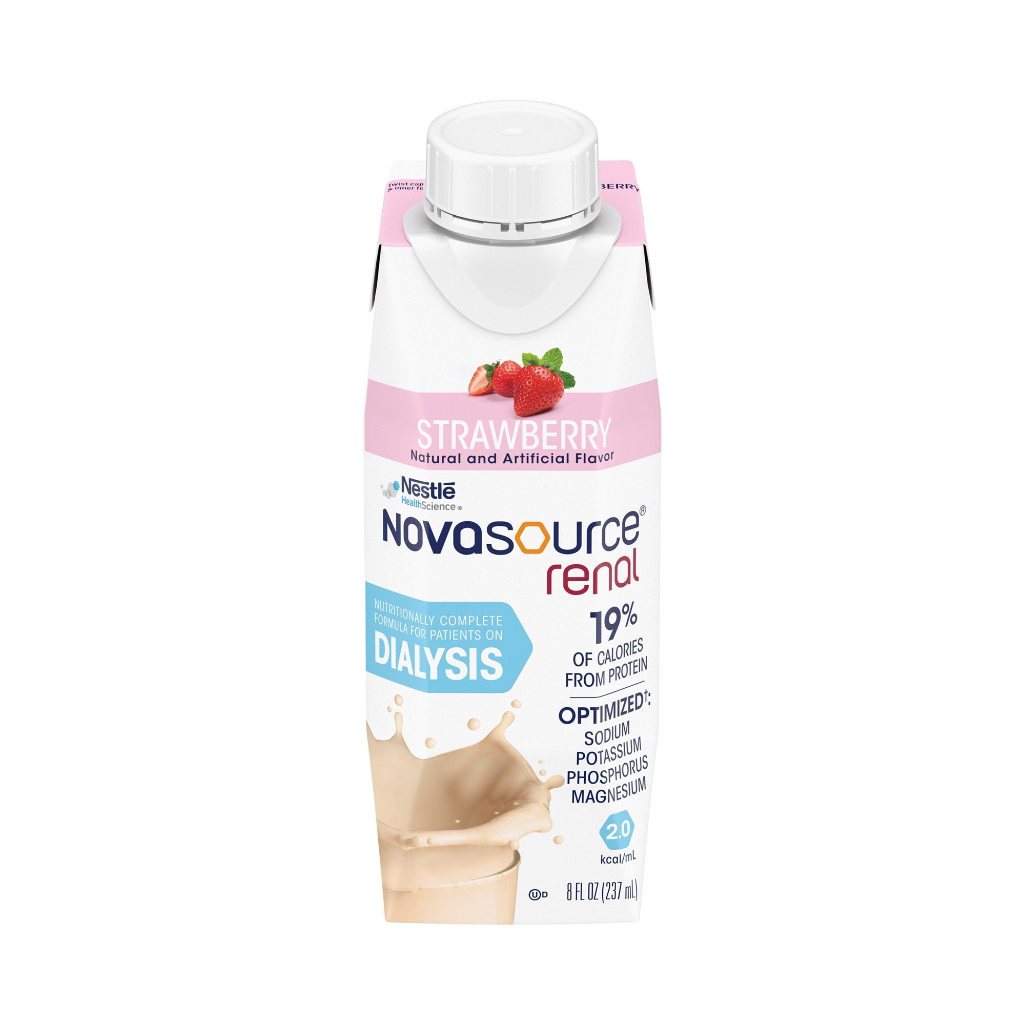 Novasource® Renal Strawberry Formula for Patients on Dialysis, 8-ounce carton 00043900369228