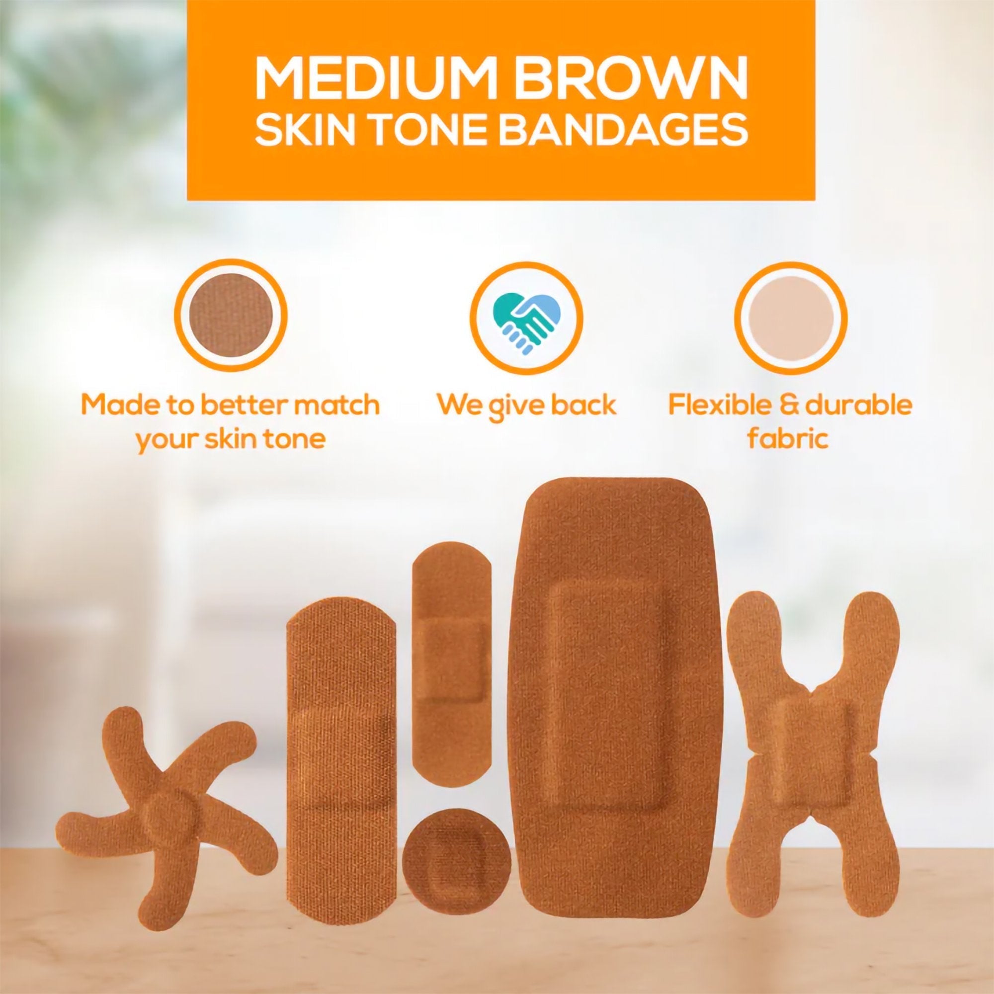 TruColour® Brown Adhesive Strips, Assorted Shapes and Sizes TCB-NASD
