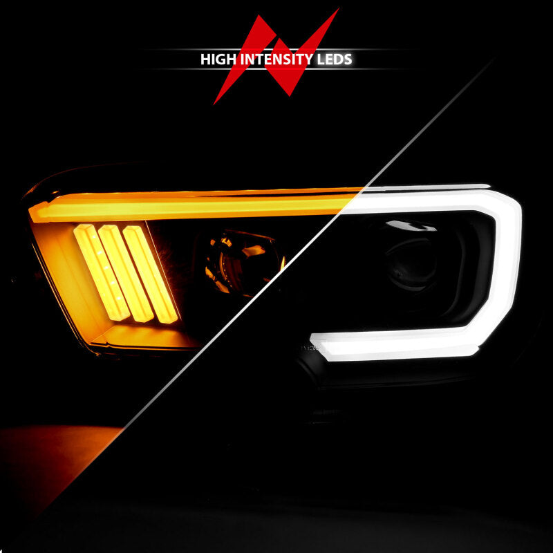 Anzo Toyota Tacoma '16-18 Projector Plank Style Switchback H.L Black Amber