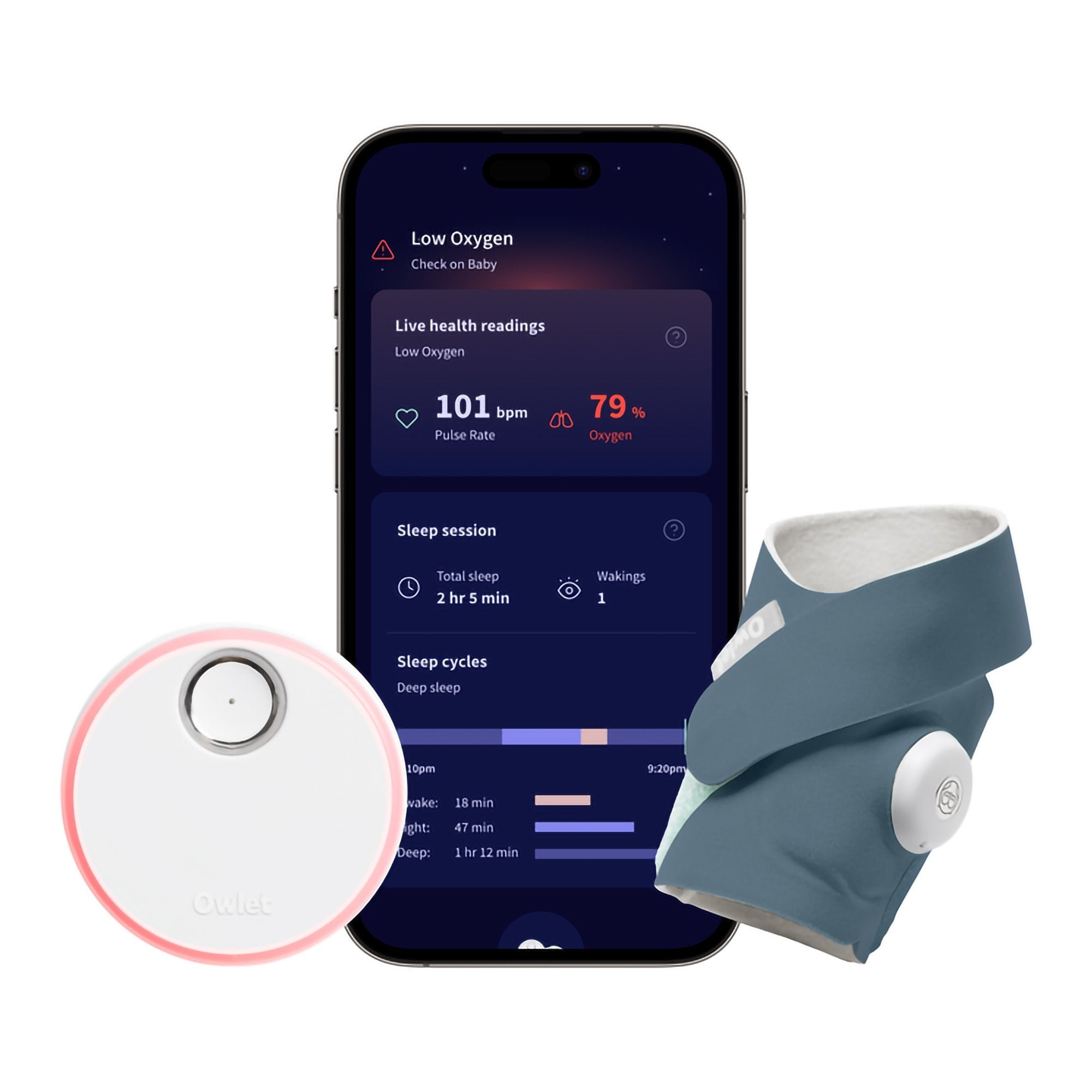 Baby Monitoring System Owlet® Dream Sock Bedtime Blue BM06N67MCJ