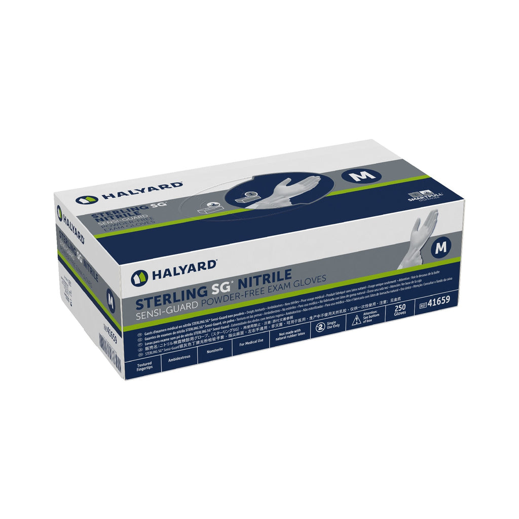 Sterling SG® Nitrile Exam Glove, Medium, Silver 41659