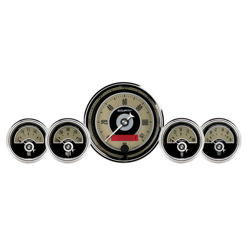 AutoMeter Gauge Kit 5 Pc. 3-3/8in. & 2-1/16in. Elec. Speedometer Cruiser Ad 1100