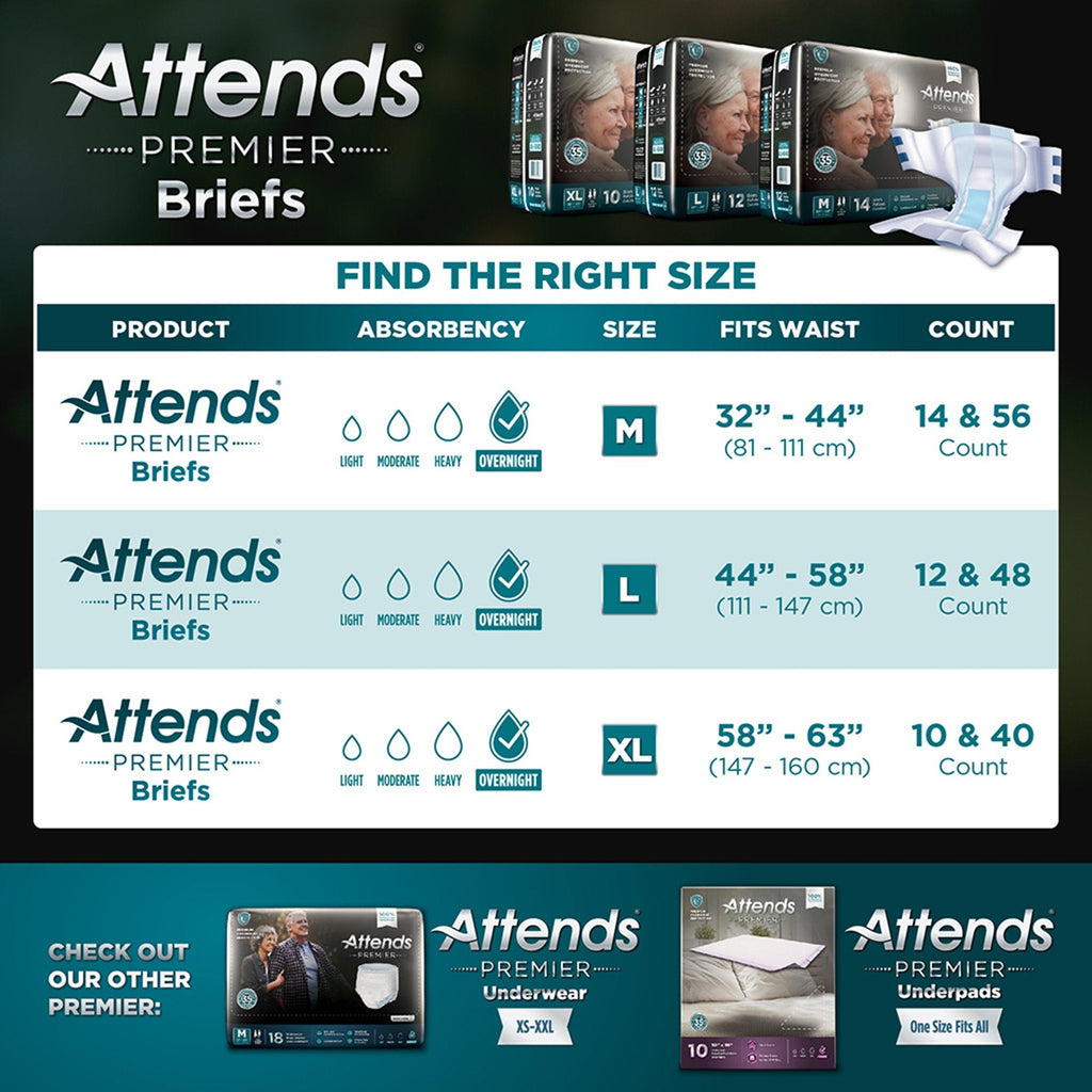 Attends® Premier Briefs, Extra Large ALI-BR40