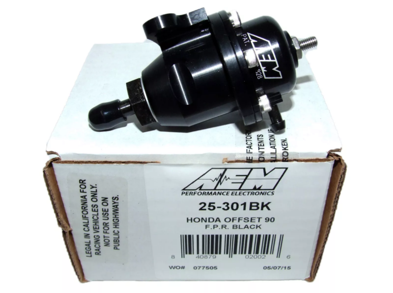 AEM Electronics Fuel Pressure Regulator Black Honda Acura