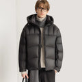 White Duck Down Stylish Thick Hooded Down Jacket