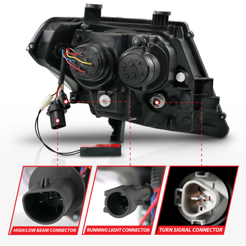 ANZO 09-20 Nissan Frontier Chrome Projector Plank Style DRL w/ Switchback & Sequential LED DRL 111598