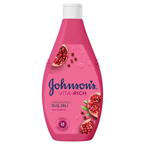 Johnson's Vita-Rich Pomegranate Body Wash: 24-Hour Moisture, Refreshing Shower Gel with Rich Lather for Soft, Supple Skin - 13.53 fl oz