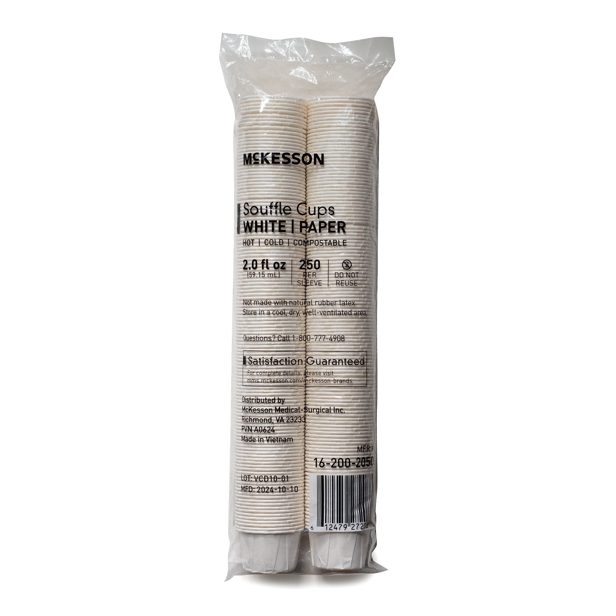 2 oz. Paper Souffle Cup White Disposable 16-200-2050