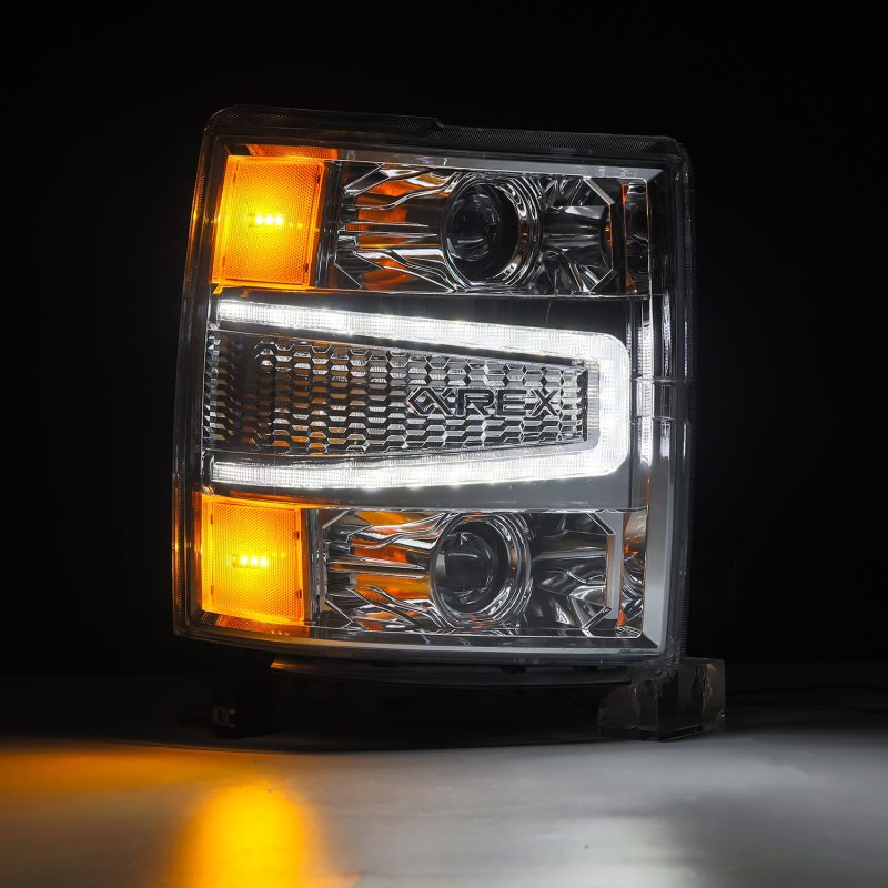 AlphaRex 14-15 Chevy 1500 PRO-Series Projector Headlights Chrome w/Sequential Signal &  DRL 880246 *Discontinued