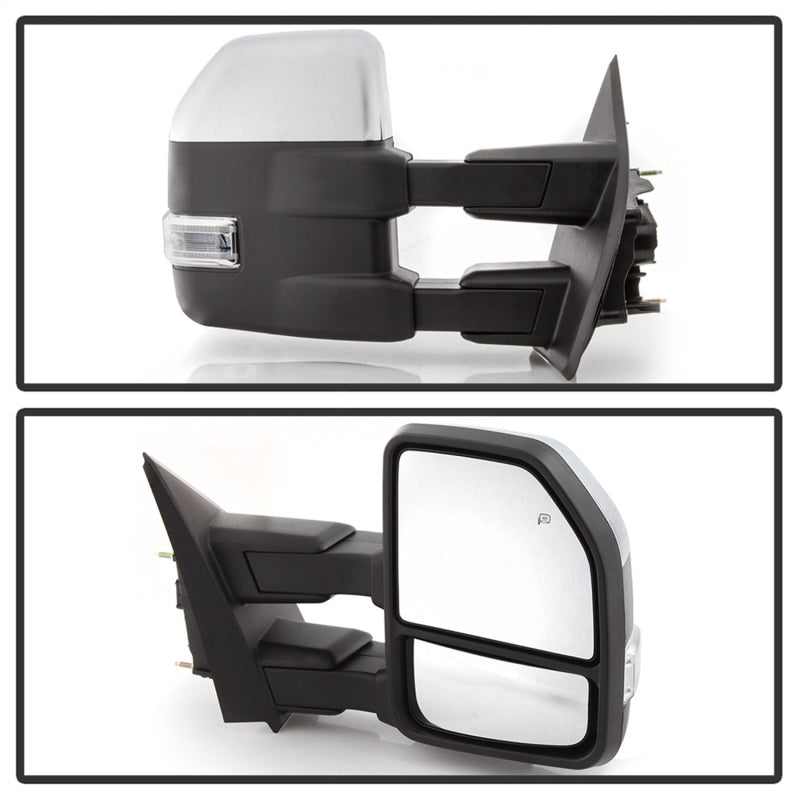 SPYDER xTune 15-17 Ford F-150 Heated LED Telescoping Pwr Mirrors - Clr (Pair) (MIR-FF15015S-G4-PWH-CL-SET) 9943072