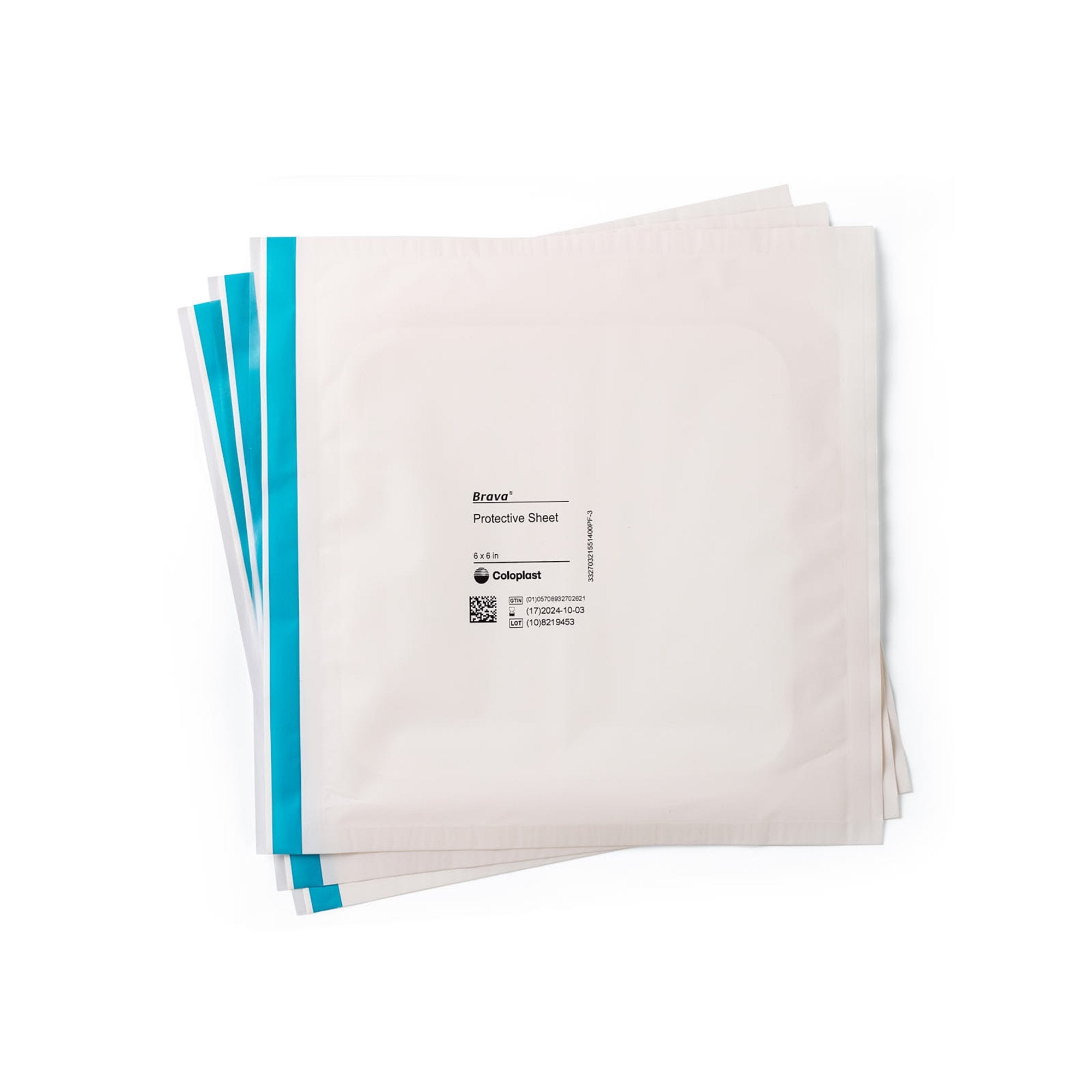 Brava® Stoma Skin Protective Sheet Ostomy Barrier with Moist Adhesion, 6 x 6 in. 32155