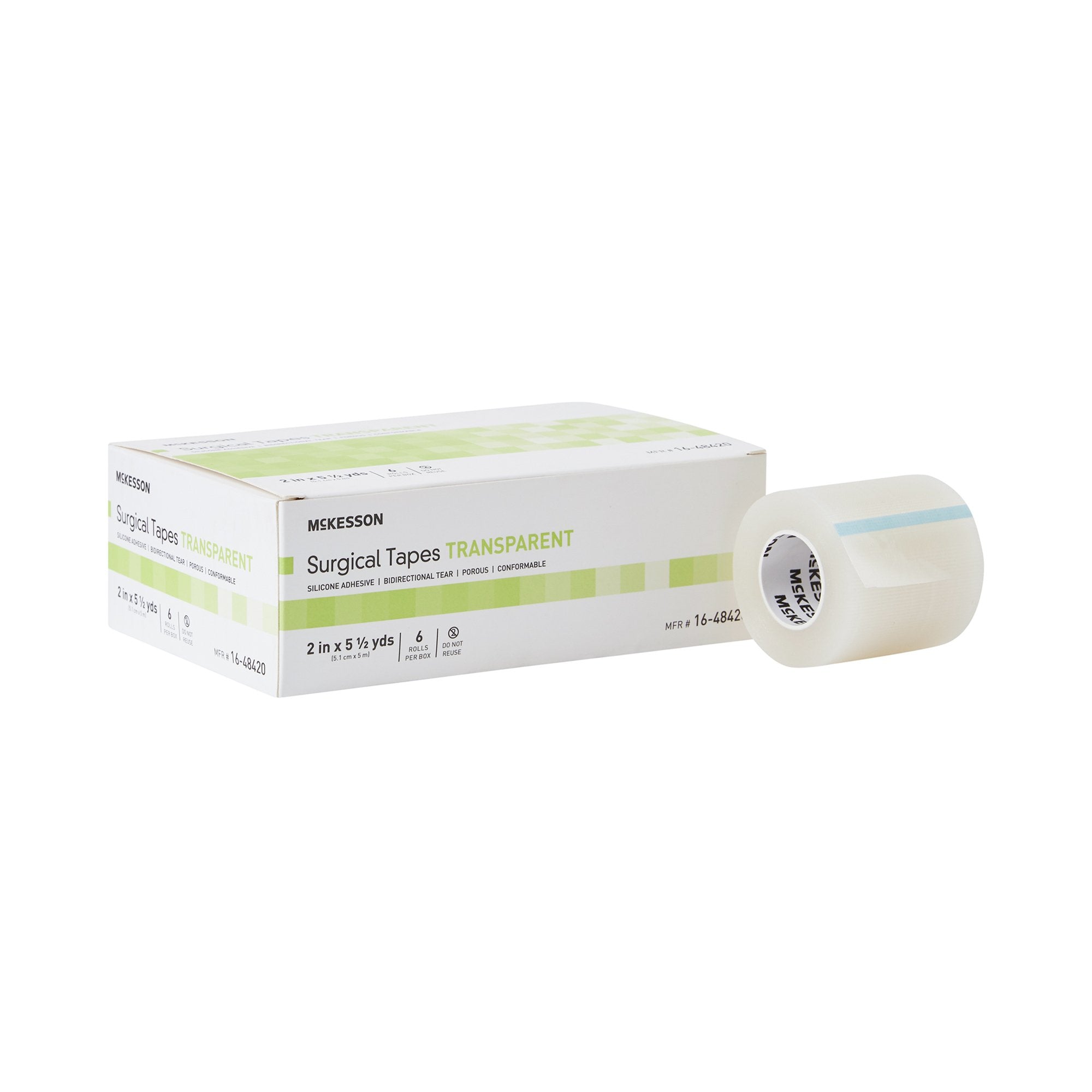 McKesson Silicone Medical Tape, 2 Inch x 5-1/2 Yard, Transparent 16-48420