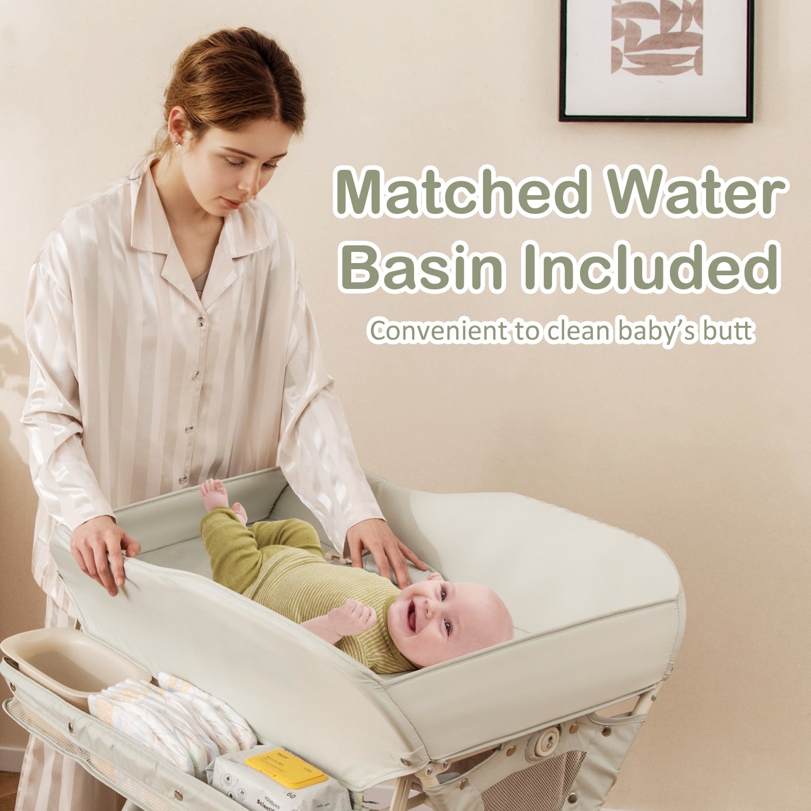 Baby Diaper Changing Table with Water Basin Wheel - PhishStones Products