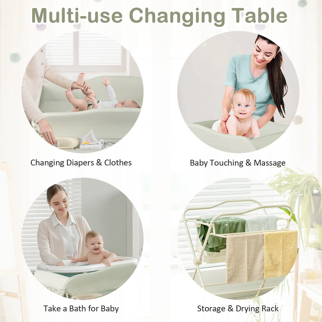 Baby Diaper Changing Table with Water Basin Wheel - PhishStones Products