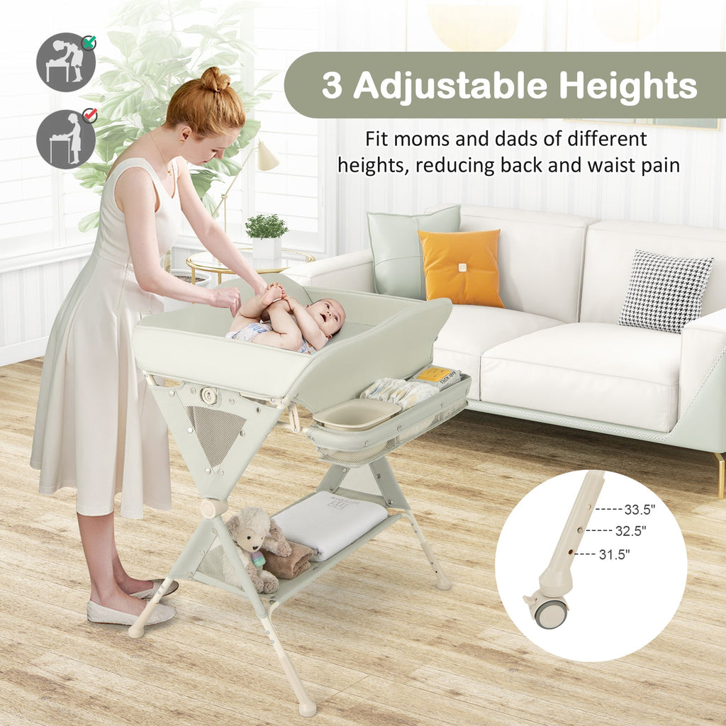Baby Diaper Changing Table with Water Basin Wheel - PhishStones Products