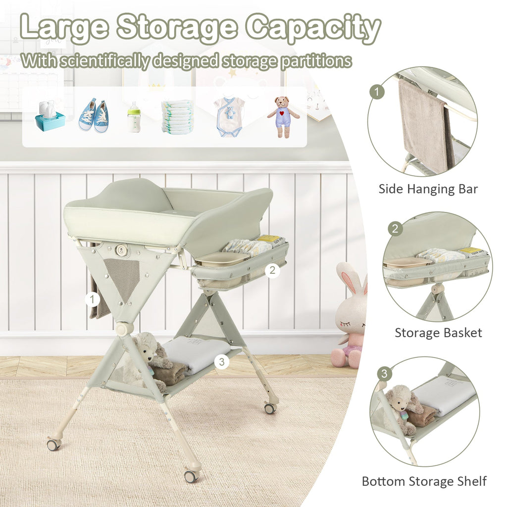 Baby Diaper Changing Table with Water Basin Wheel - PhishStones Products