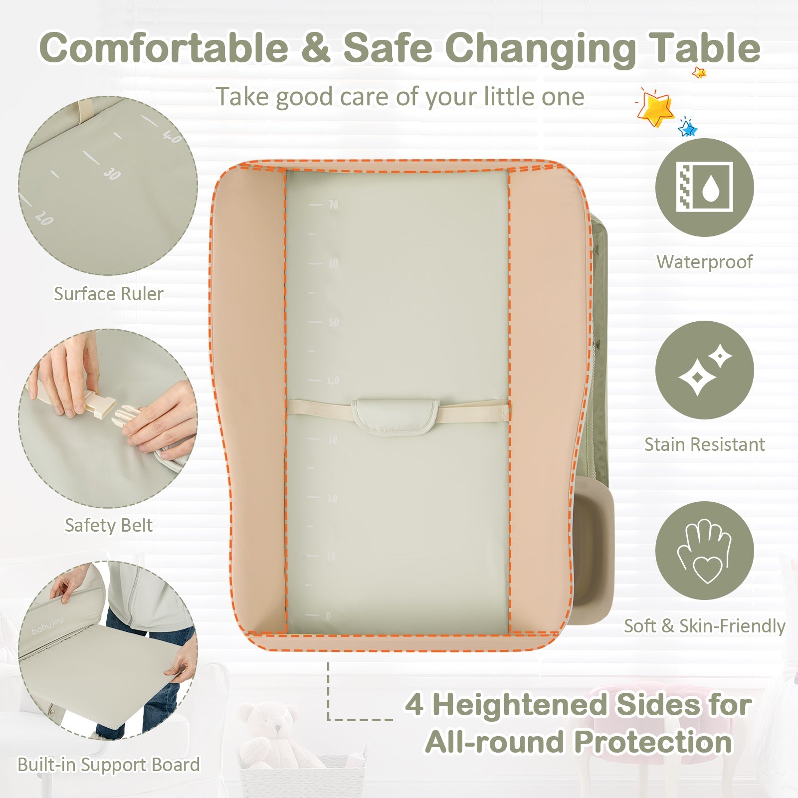Baby Diaper Changing Table with Water Basin Wheel - PhishStones Products