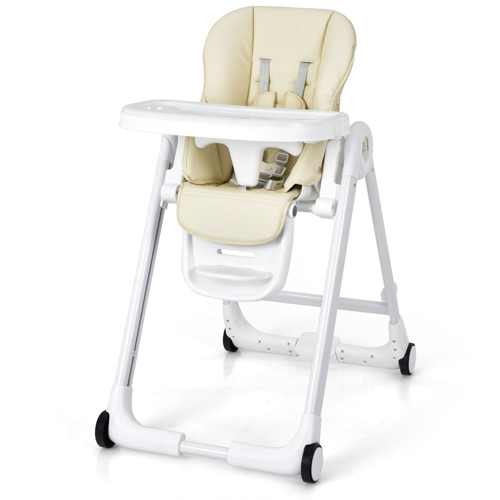 Baby Folding Convertible High Chair with Wheels and Adjustable Height - PhishStones Products