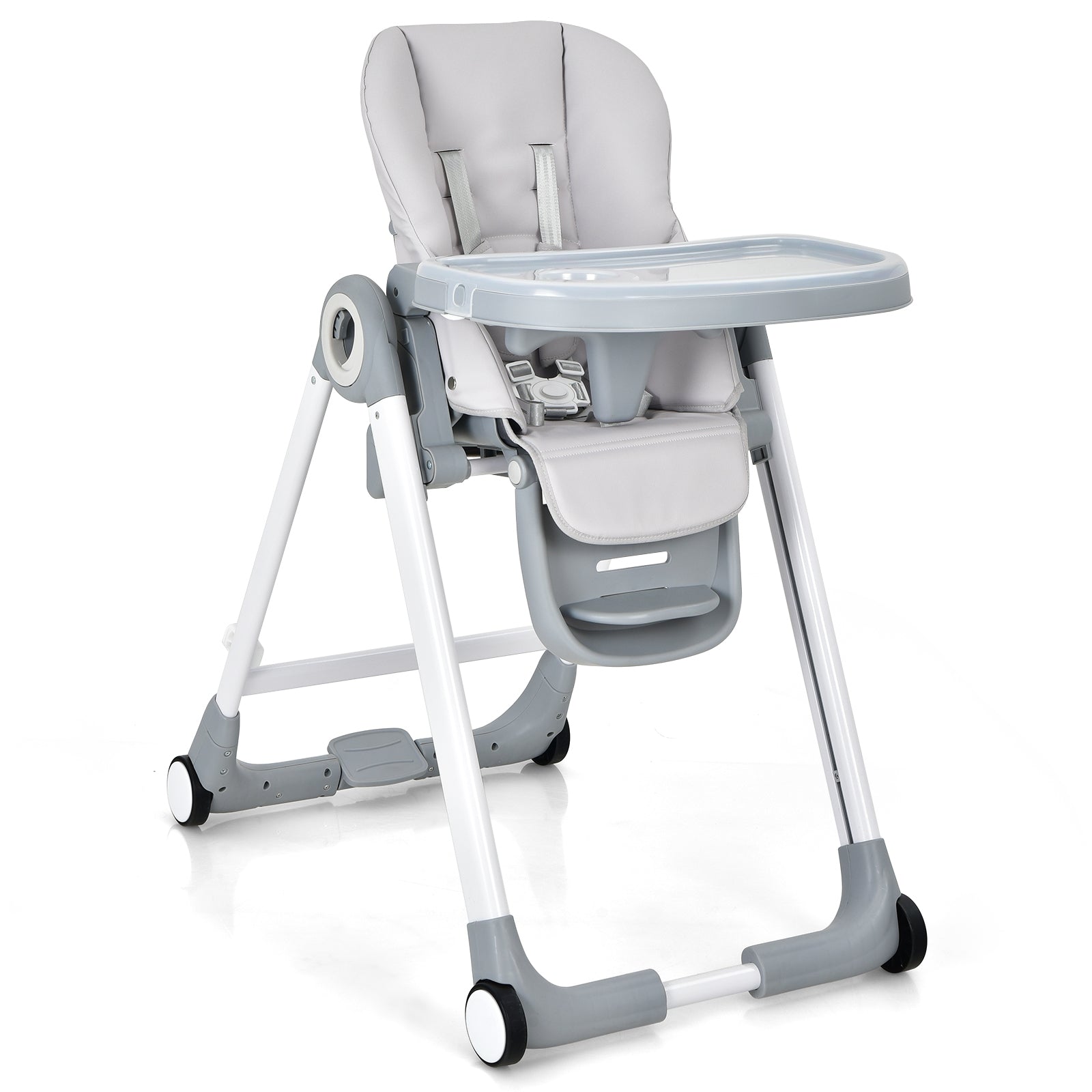 Baby Folding Convertible High Chair with Wheels and Adjustable Height - PhishStones Products