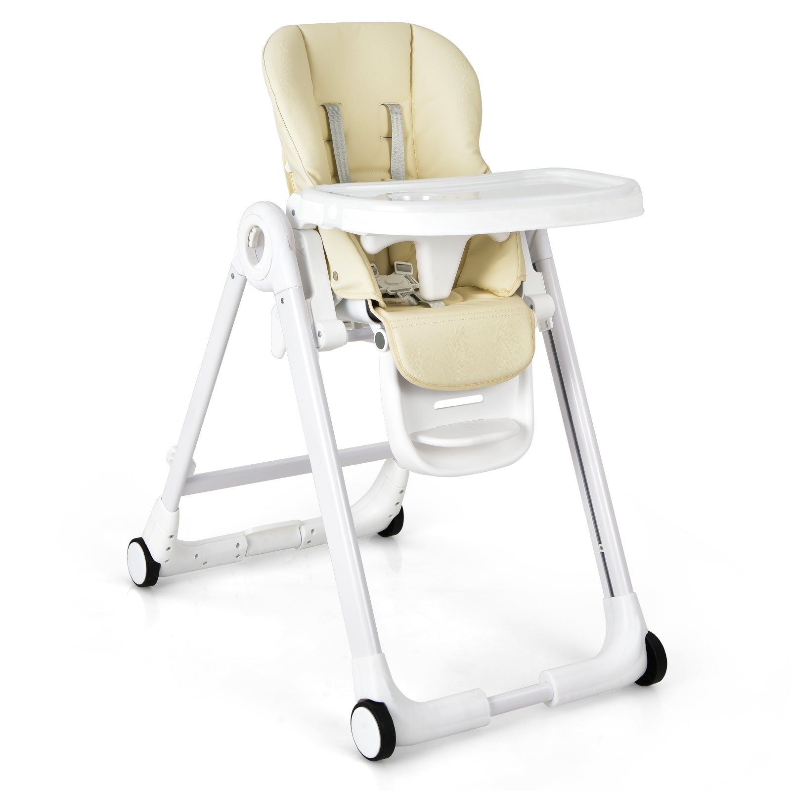 Baby Folding Convertible High Chair with Wheels and Adjustable Height - PhishStones Products