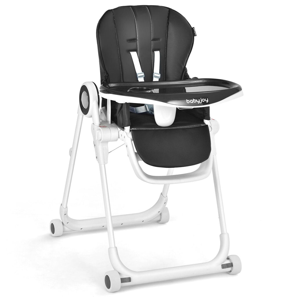 Baby High Chair Foldable Feeding Chair with 4 Lockable Wheels - PhishStones Products