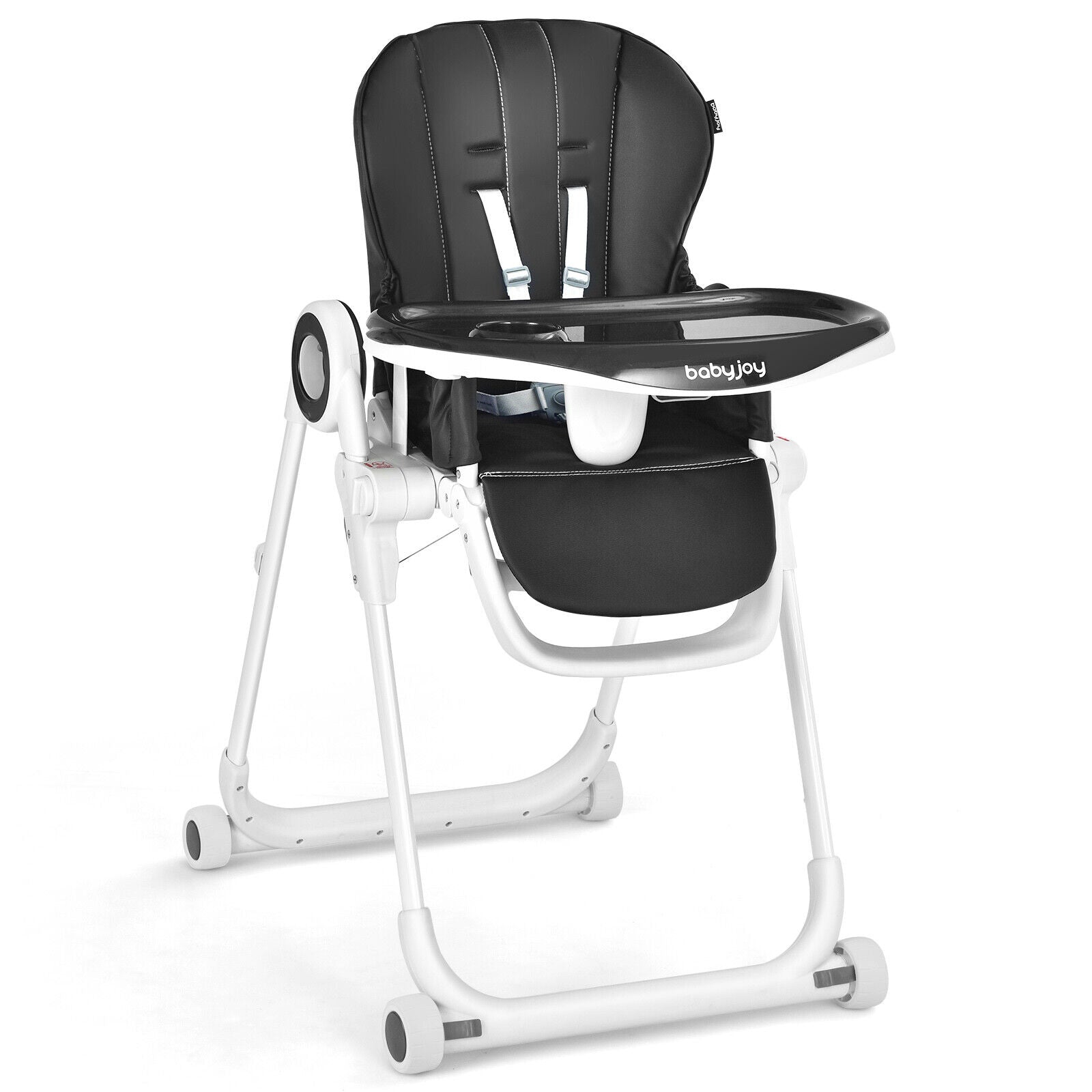 Baby High Chair Foldable Feeding Chair with 4 Lockable Wheels - PhishStones Products