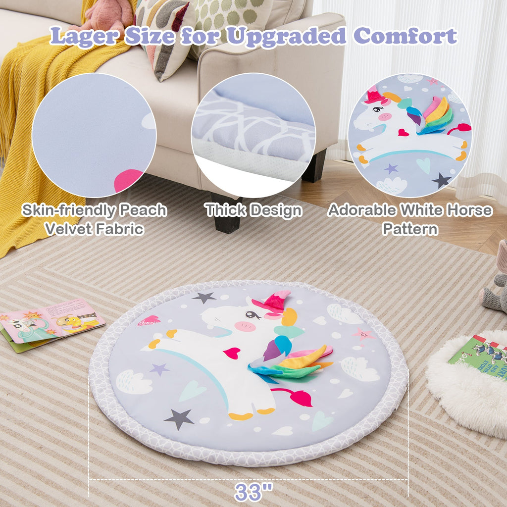 Baby Play Gym Mat 7 - in - 1 Tummy Time Activity Mat with 5 Detachable Toys - Multicolor - PhishStones Products