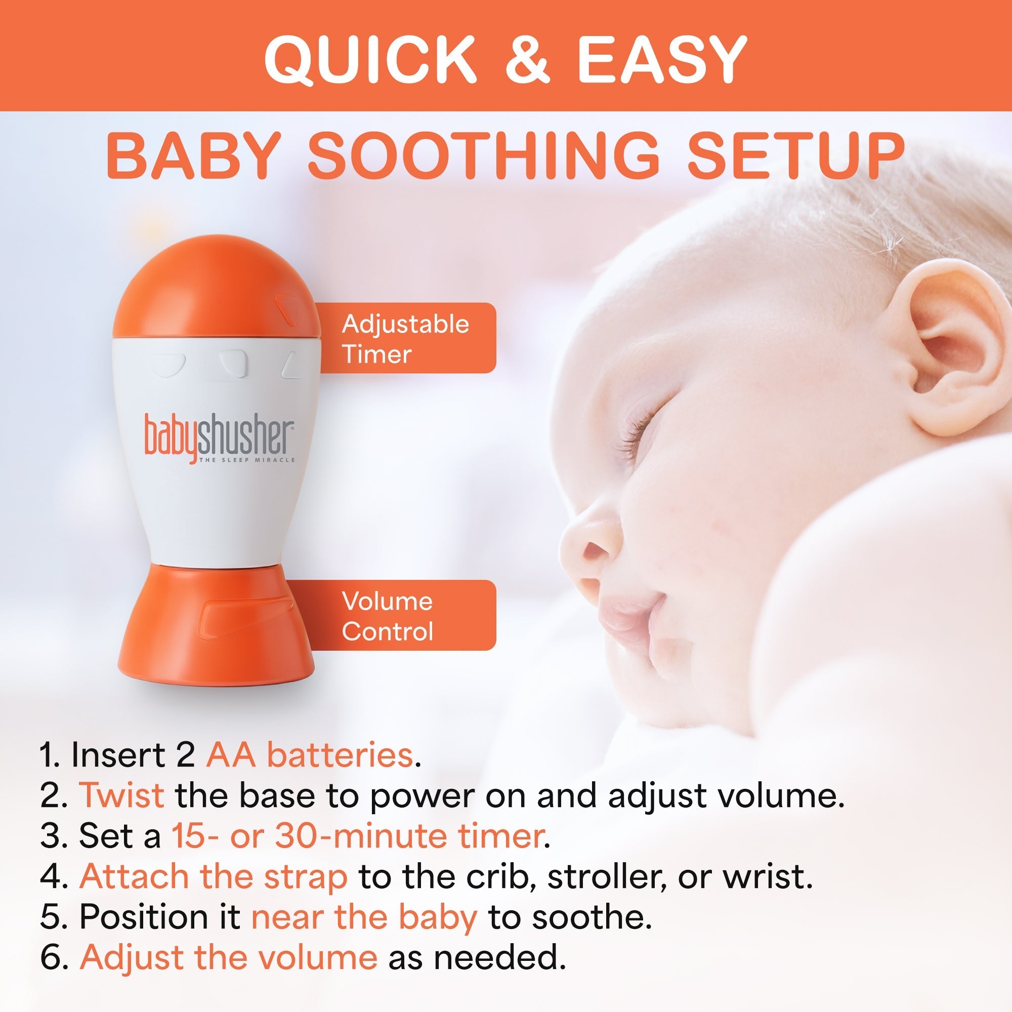 Baby Shusher Sound Machine for Newborn Sleep – Real Human Shushing Sound - PhishStones Products