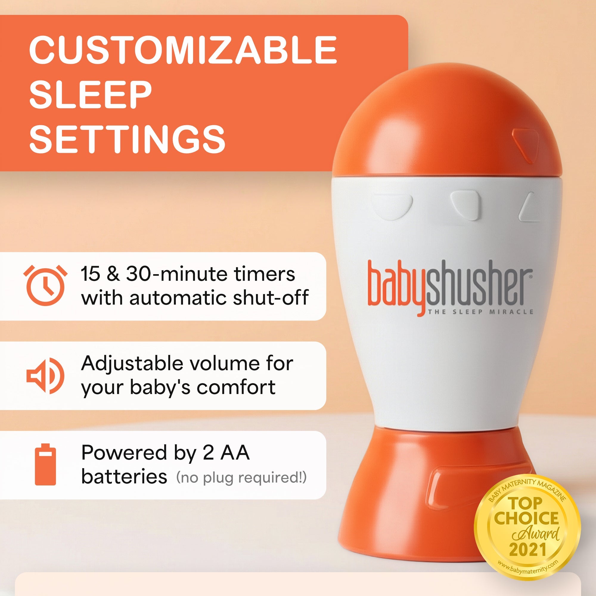 Baby Shusher Sound Machine for Newborn Sleep – Real Human Shushing Sound - PhishStones Products