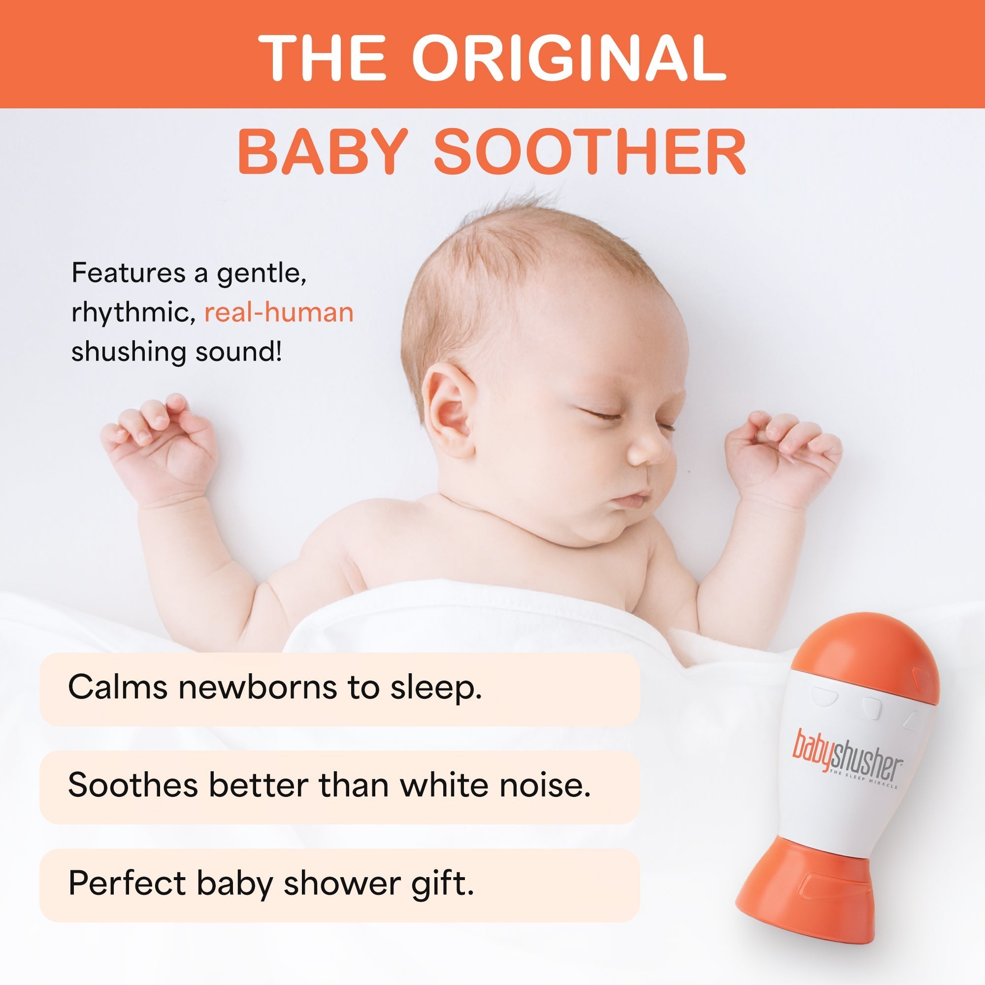 Baby Shusher Sound Machine for Newborn Sleep – Real Human Shushing Sound - PhishStones Products