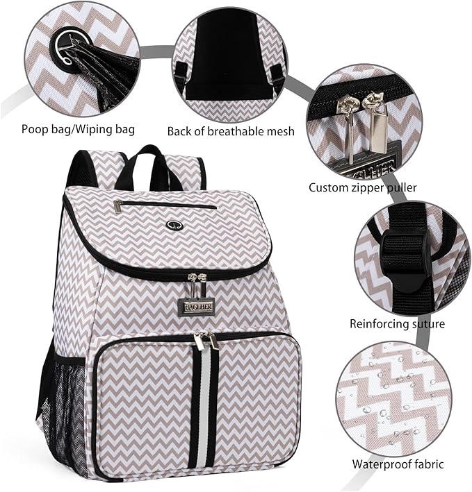 BAGLHER丨Dog Travel Bag, Airline Approved Pet Supplies Backpack, Dog Travel Backpack with 2 Silicone Collapsible Bowls and 2 Food Baskets - PhishStones Products
