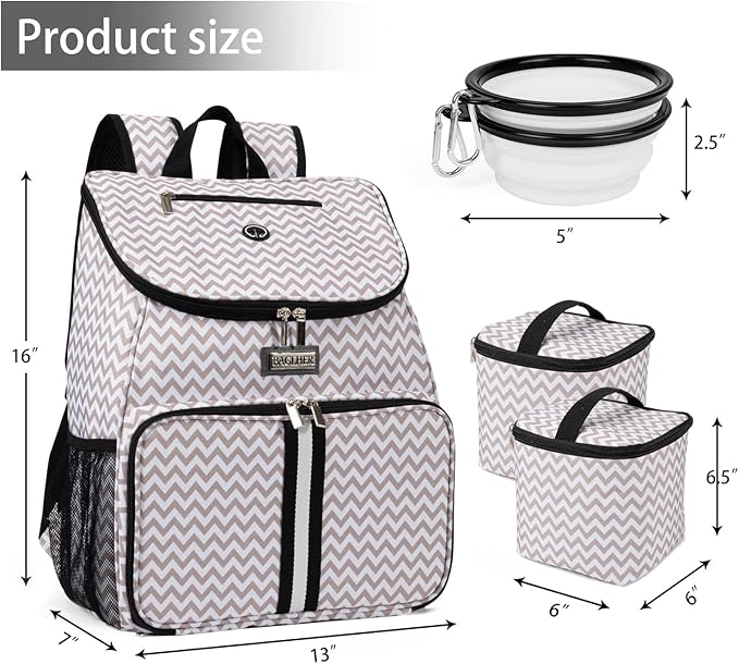 BAGLHER丨Dog Travel Bag, Airline Approved Pet Supplies Backpack, Dog Travel Backpack with 2 Silicone Collapsible Bowls and 2 Food Baskets - PhishStones Products