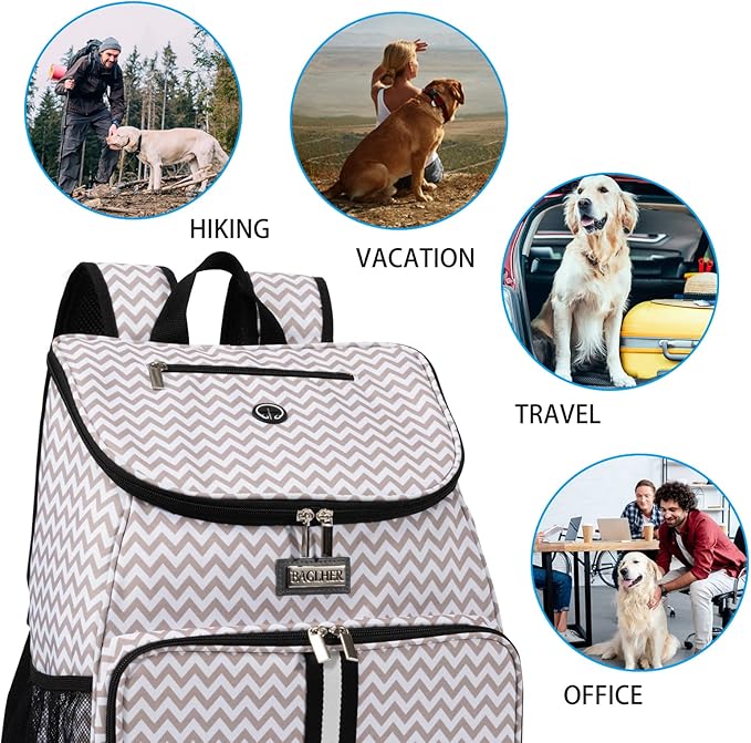 BAGLHER丨Dog Travel Bag, Airline Approved Pet Supplies Backpack, Dog Travel Backpack with 2 Silicone Collapsible Bowls and 2 Food Baskets - PhishStones Products
