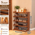 Bamboo Shoe Rack Organizer – 5 or 6 Tier, Space - Saving Storage - PhishStones Products