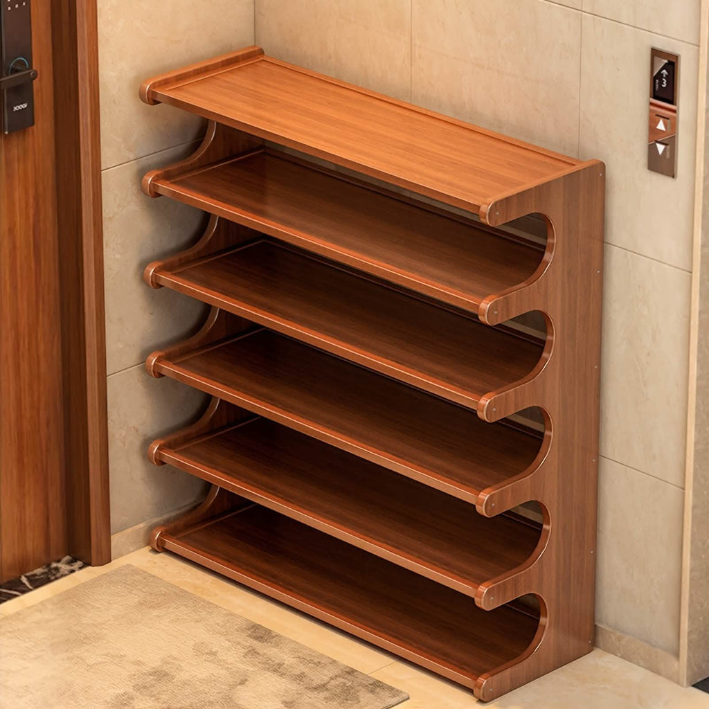Bamboo Shoe Rack Organizer – 5 or 6 Tier, Space - Saving Storage - PhishStones Products
