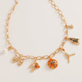 Basketball Bow Pearl Charm Necklace