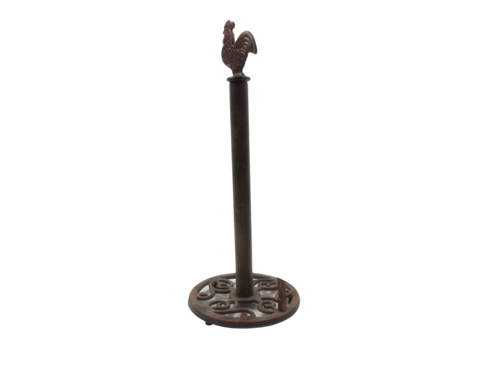 Rustic Copper Cast Iron Rooster Extra Toilet Paper Stand 15""