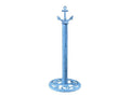Rustic Dark Blue Whitewashed Cast Iron Anchor Extra Toilet Paper Stand 16""