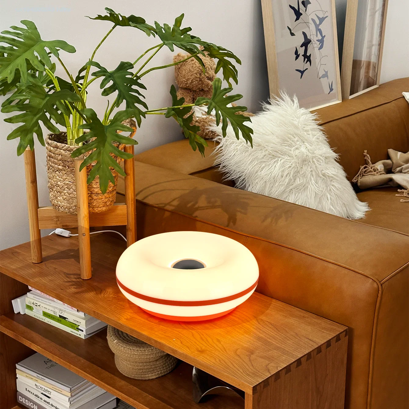 Bauhaus Donut Table Lamp USB LED Bedside Night Light for Bedroom Living Room Dining Room - PhishStones Products