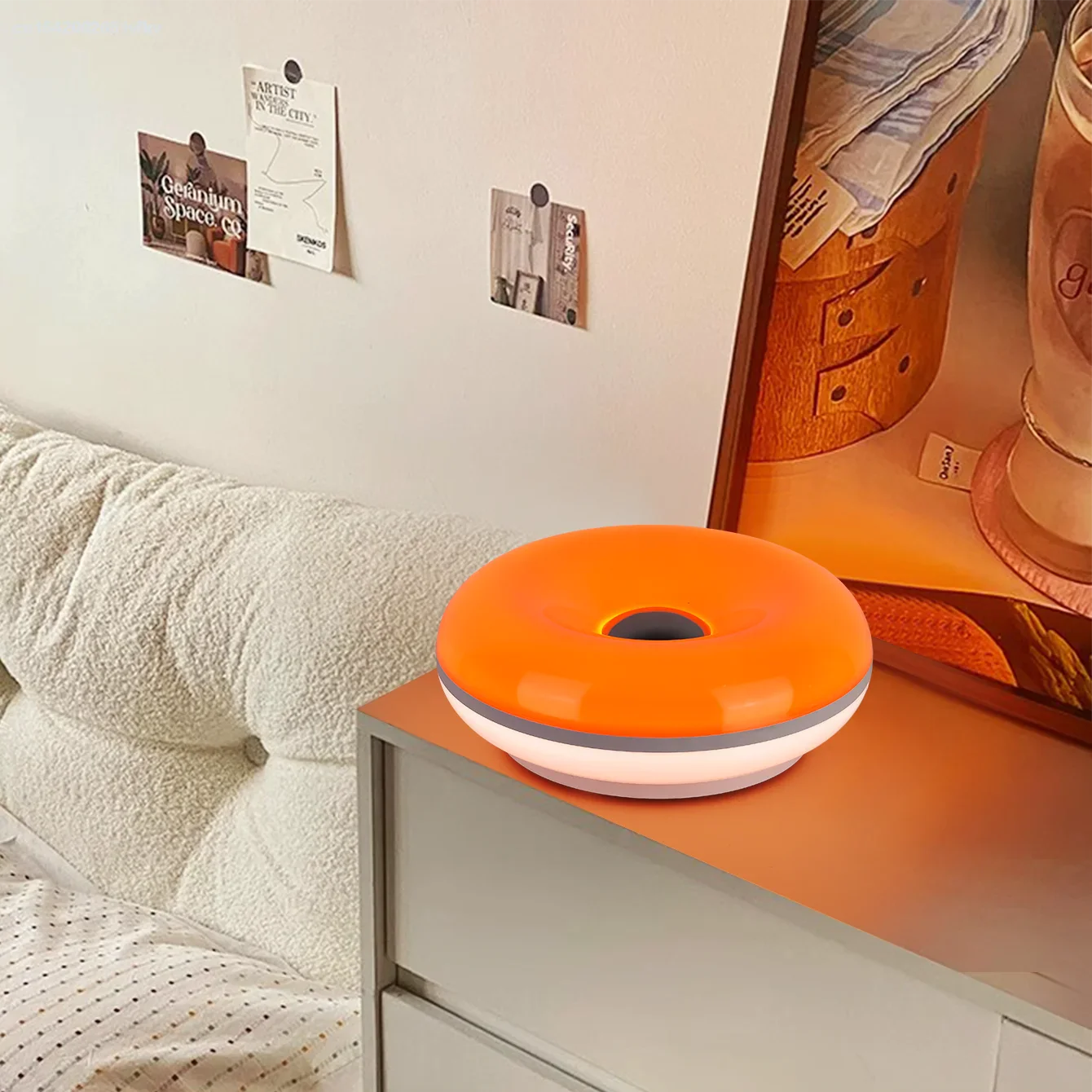 Bauhaus Donut Table Lamp USB LED Bedside Night Light for Bedroom Living Room Dining Room - PhishStones Products