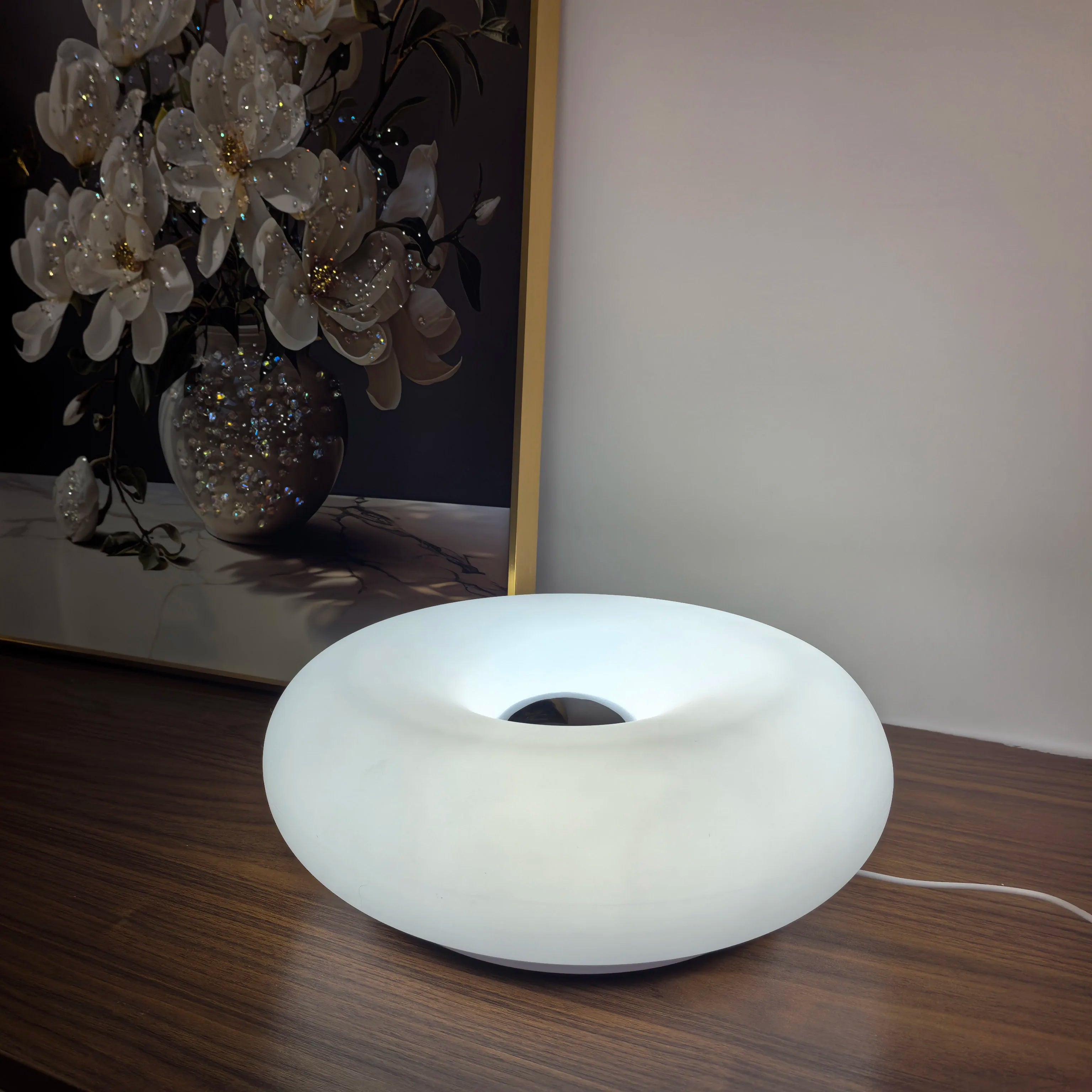 Bauhaus Donut Table Lamp USB LED Bedside Night Light for Bedroom Living Room Dining Room - PhishStones Products