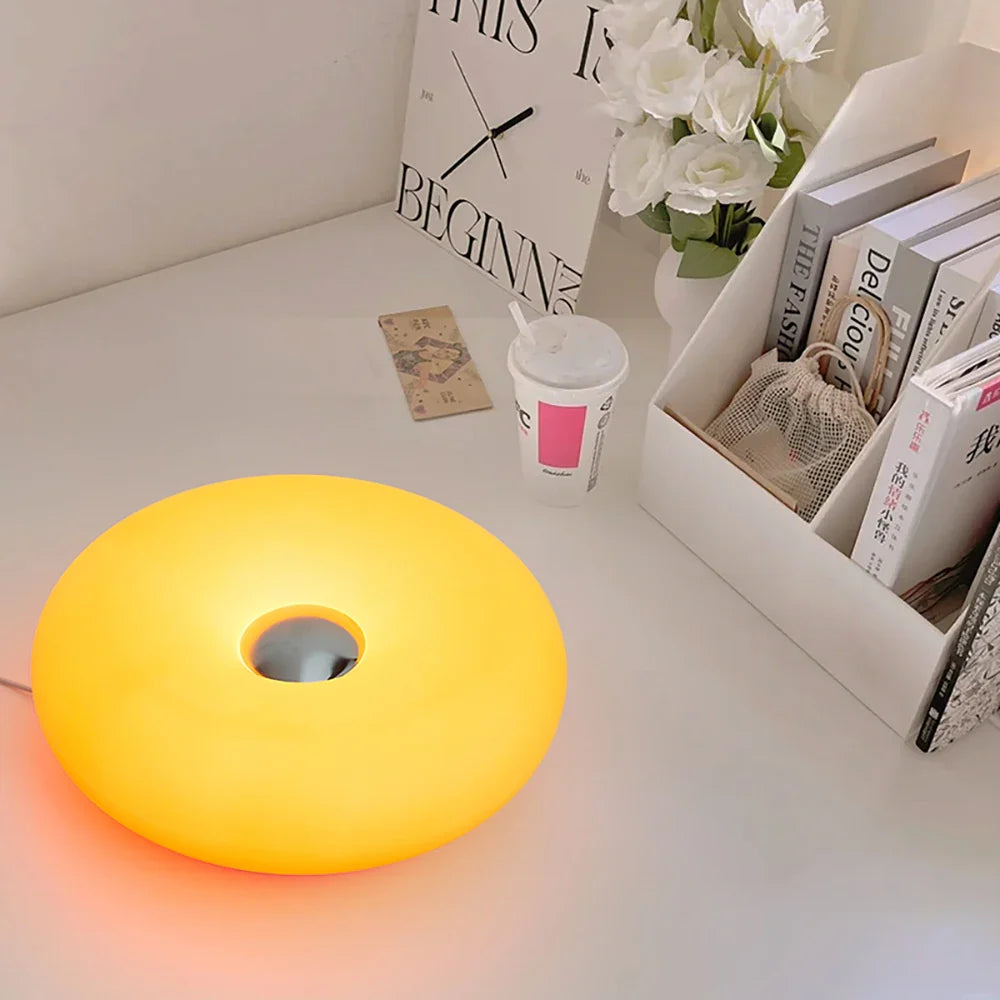 Bauhaus Donut Table Lamp USB LED Bedside Night Light for Bedroom Living Room Dining Room - PhishStones Products